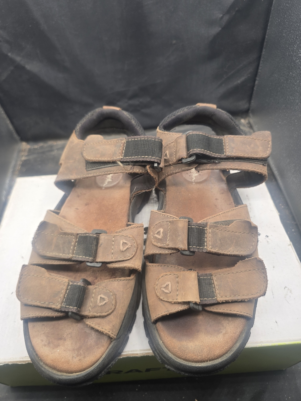 Thom McAn Brown Leather Adjustable Strap Sandals